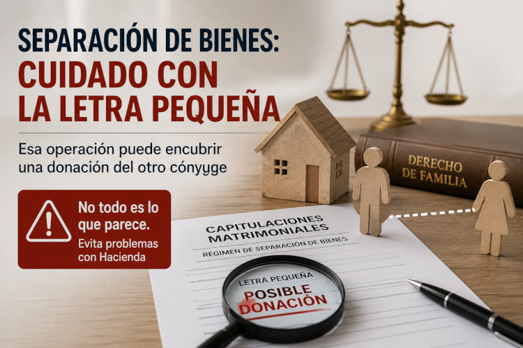 Separación de bienes: el detalle fiscal que puede acabar en una donación encubierta